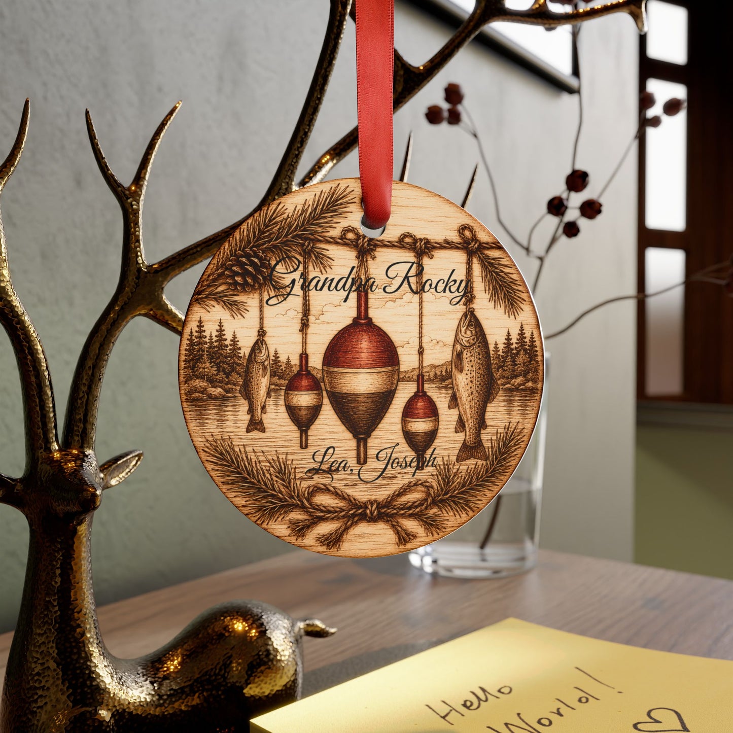 Fishing Bobbers and Fish Ornament | Acrylic Ornament