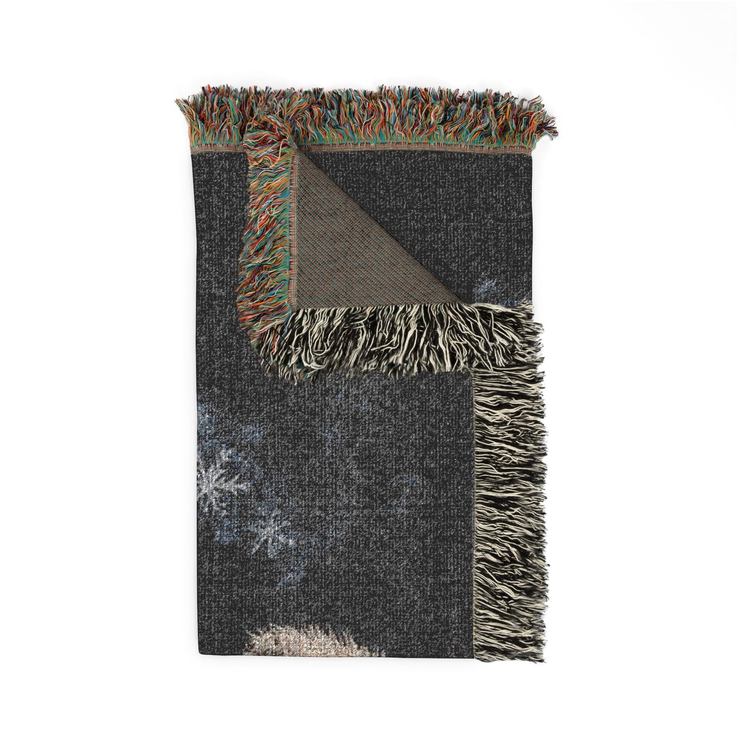 Smoking Skeleton Santa Woven Blanket | Gothic Christmas Throw