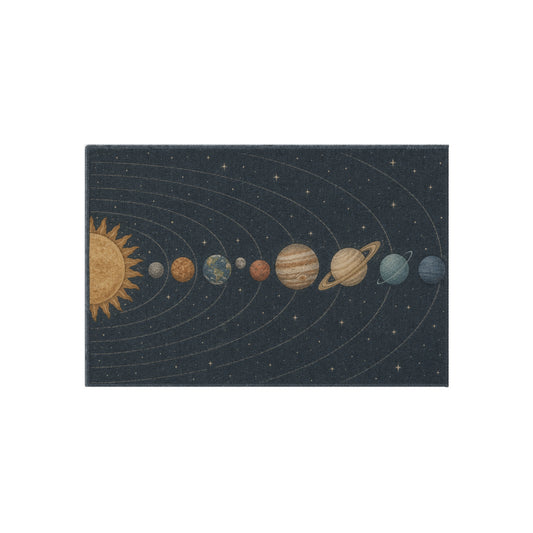 Solar System Planets Outdoor Rug | Celestial Orbit Patio Mat