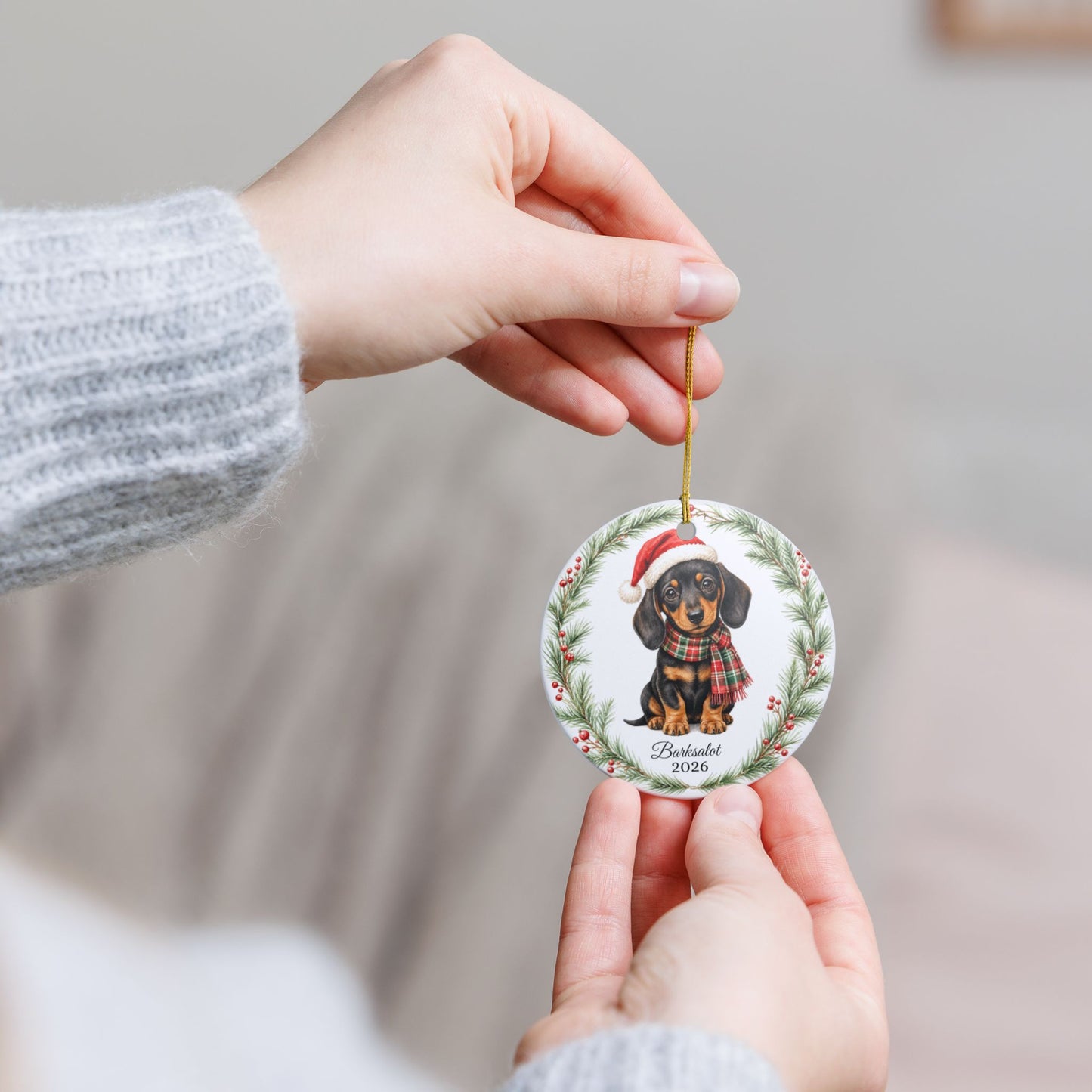 Dachshund Ornament Personalized with Name, Wiener Dog Christmas Ornament, Doxie Mom Gift, Sausage Dog Lover Keepsake 2026