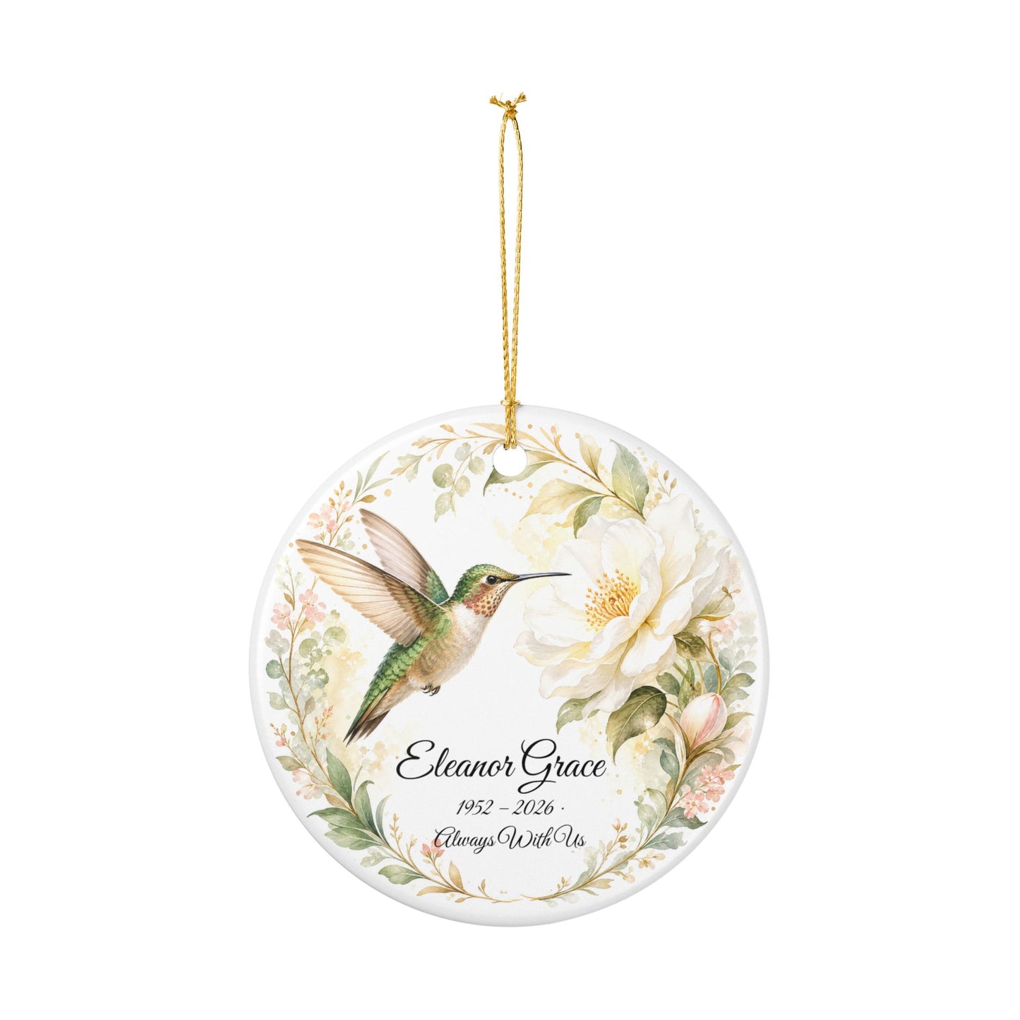 Hummingbird Memorial Ornament Personalized, Remembrance Keepsake with Name, In Loving Memory Gift, Loss of Loved One