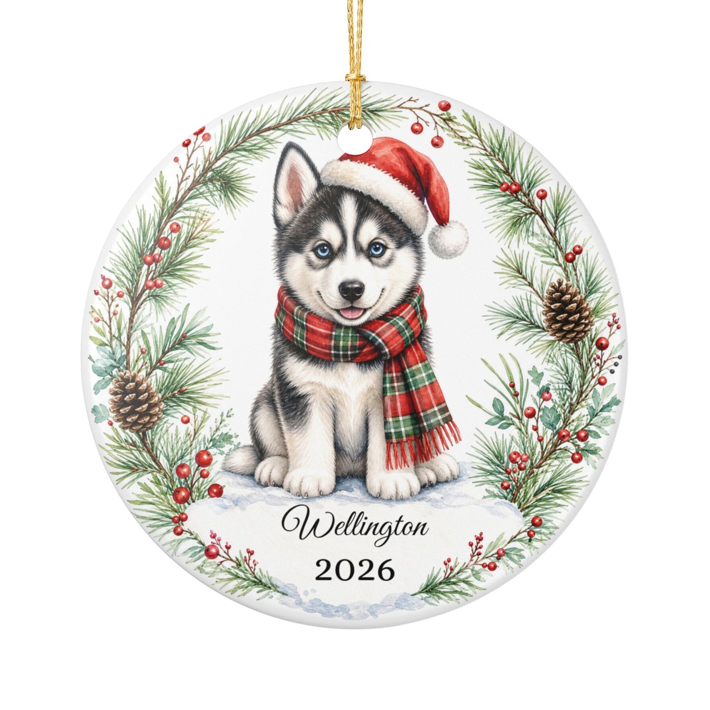 Husky Ornament Personalized with Name, Siberian Husky Christmas Ornament, Dog Mom Dad Gift, Husky Lover Keepsake 2026