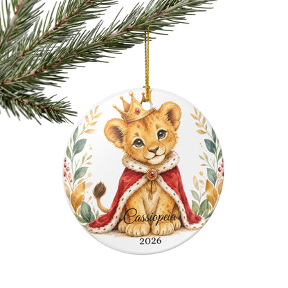 Baby Boy First Christmas Ornament Personalized, Lion Cub Crown Keepsake with Name, Little Prince New Baby Gift 2026