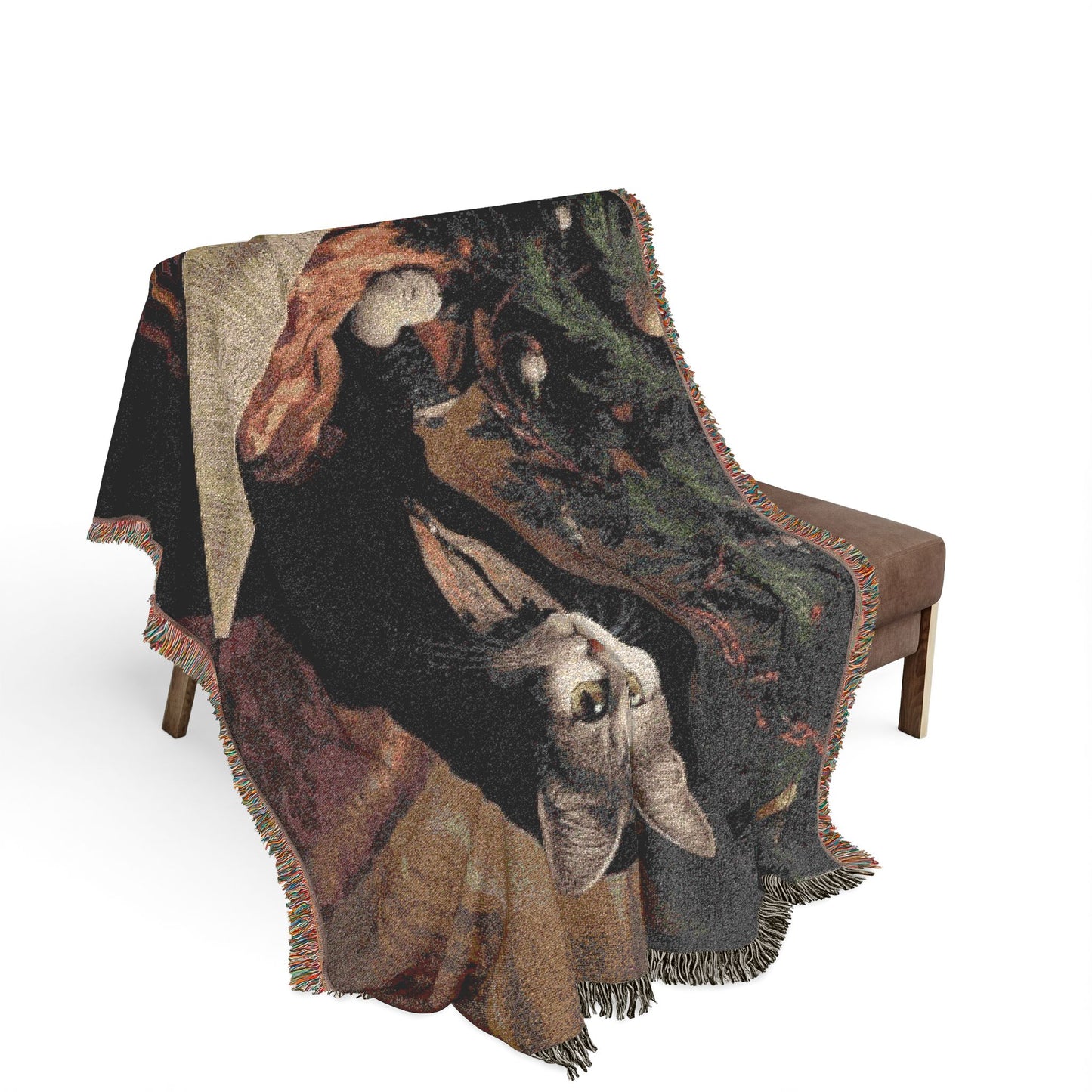 Medieval Monk Reading Woven Blanket | Tapestry Throw