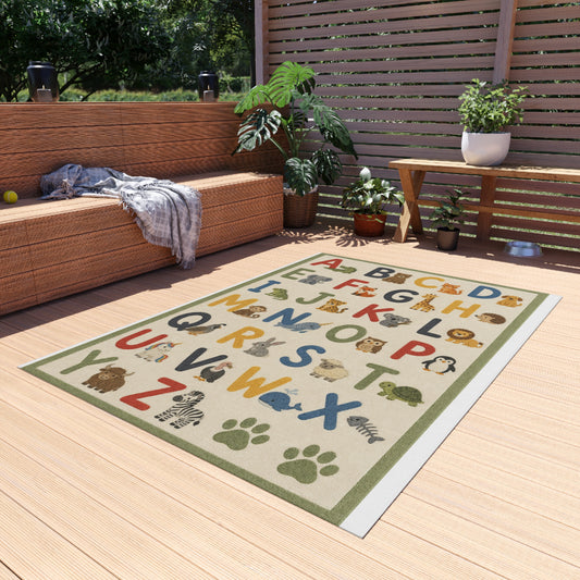 Alphabet Animal Letters Outdoor Rug | Kids ABC Play Mat