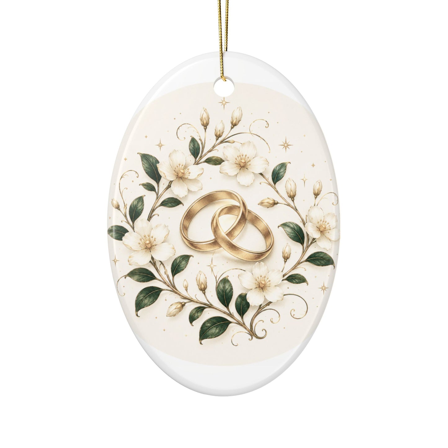 Wedding Rings Floral Ornament | Anniversary 30 Years, Personalized Names