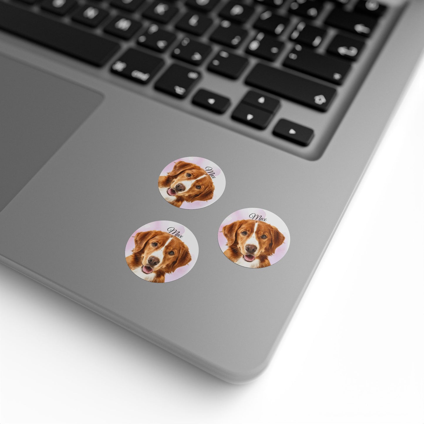 Custom Dog Face Sticker Roll round sticker labels | Personalized Pet Name
