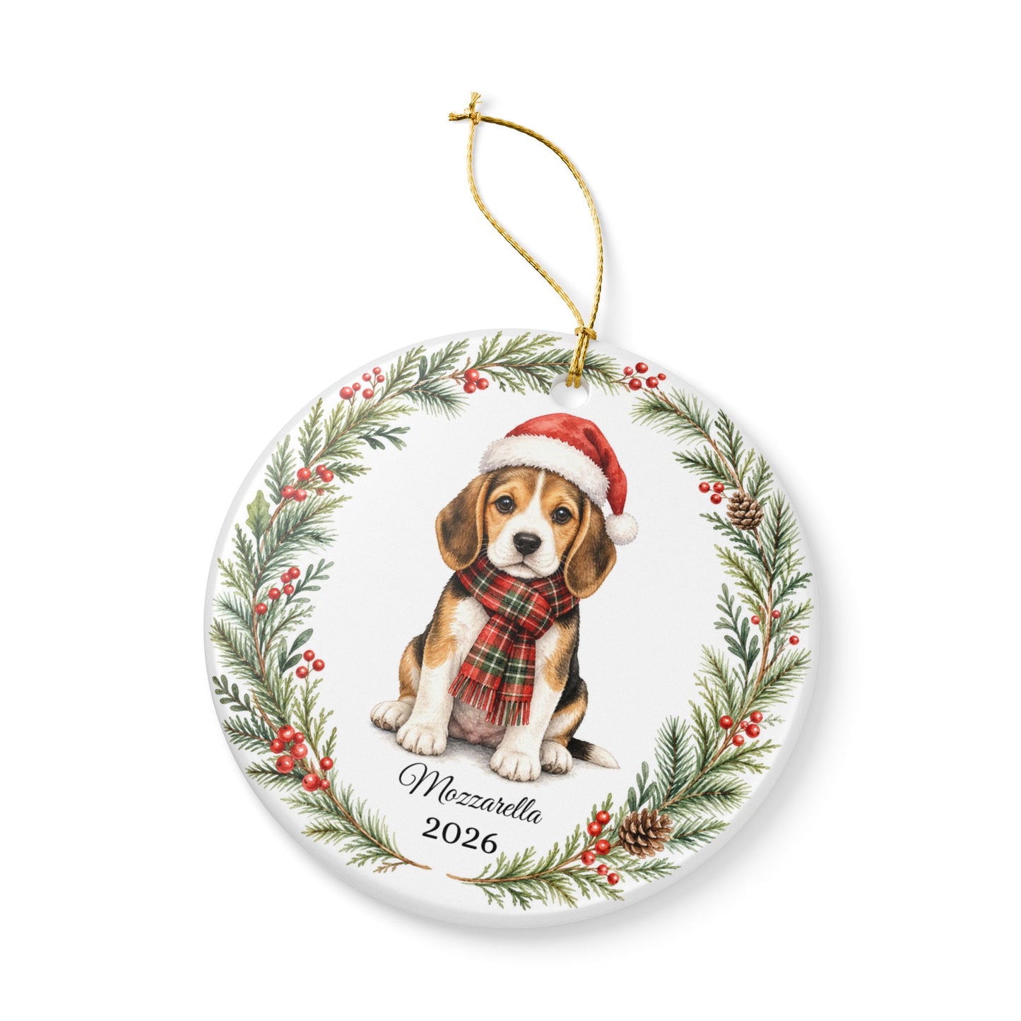 Beagle Ornament Personalized with Name, Beagle Christmas Ornament, Dog Mom Dad Gift, Beagle Lover Keepsake Gift 2026
