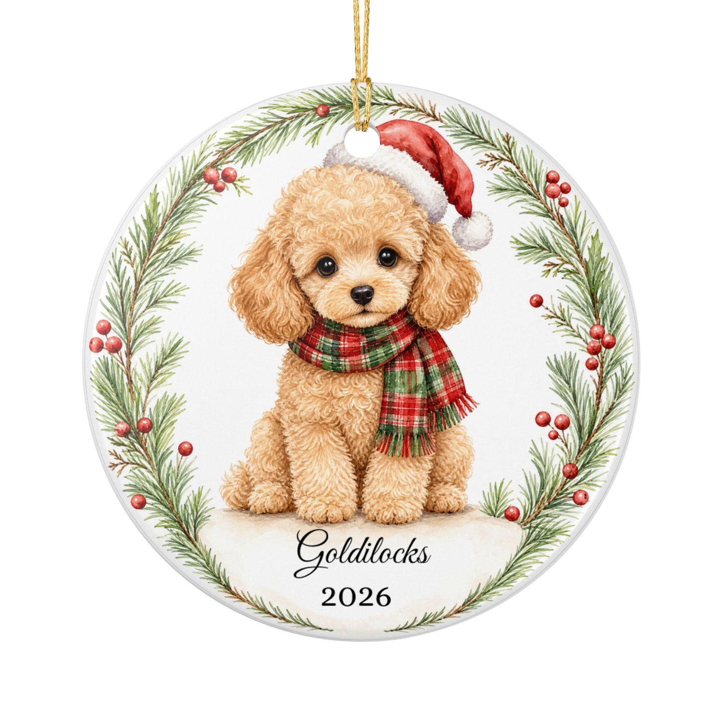Poodle Ornament Personalized with Name, Poodle Christmas Ornament, Dog Mom Gift, Poodle Lover Keepsake Gift 2026