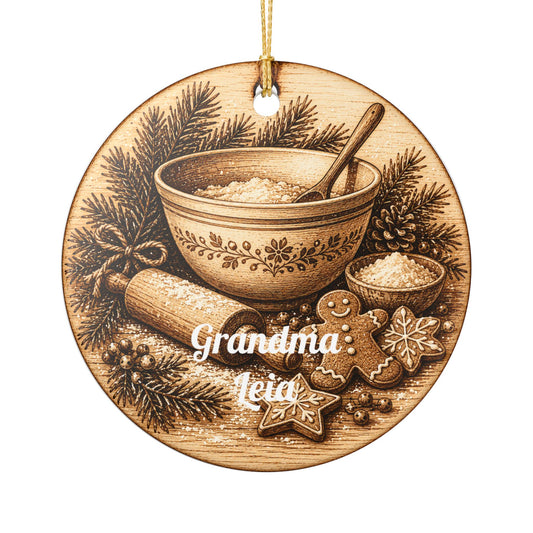 Baking Bowl Gingerbread Heart Ornament | Ceramic Ornament