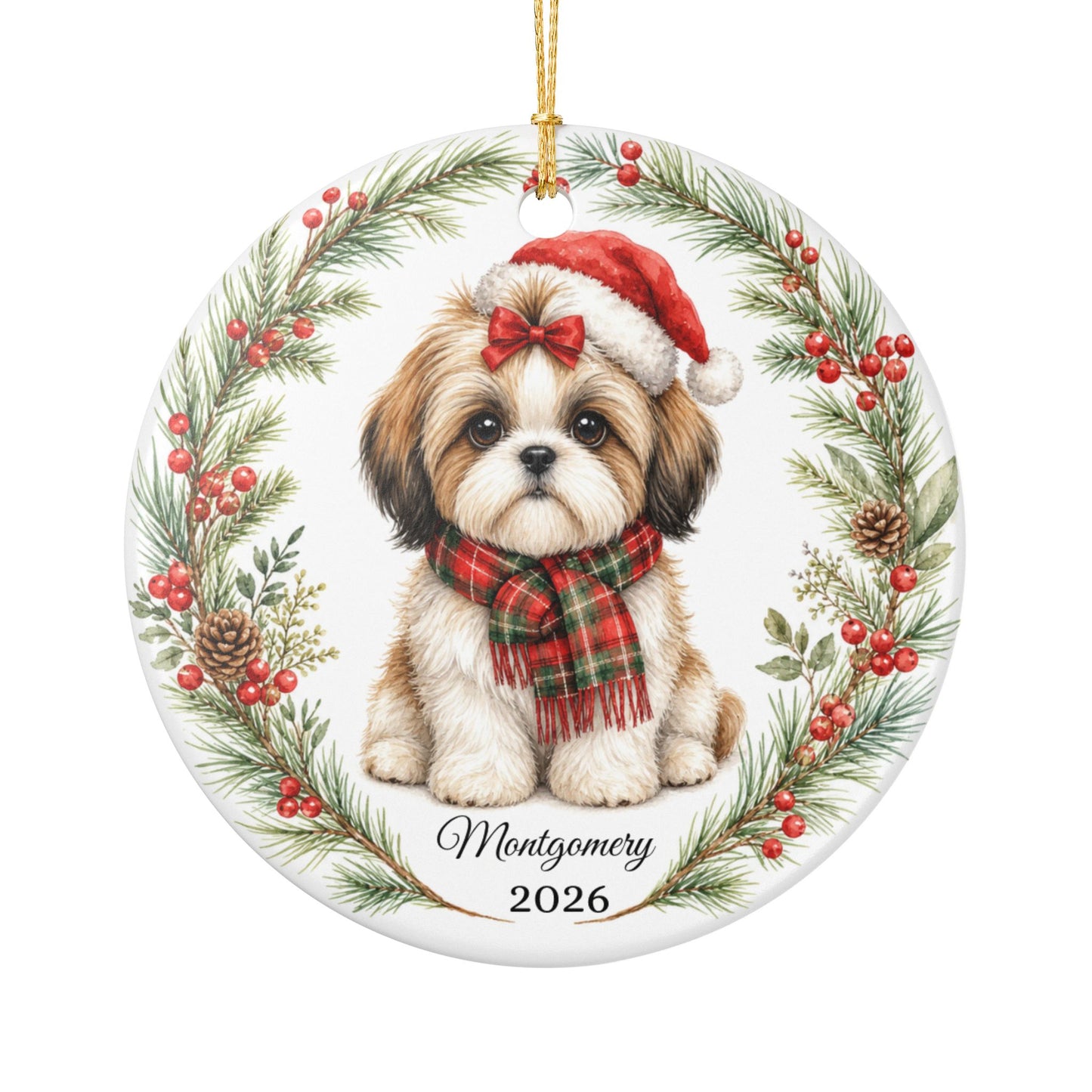 Shih Tzu Ornament Personalized with Name, Shih Tzu Christmas Ornament, Small Dog Mom Gift, Shih Tzu Lover Keepsake 2026
