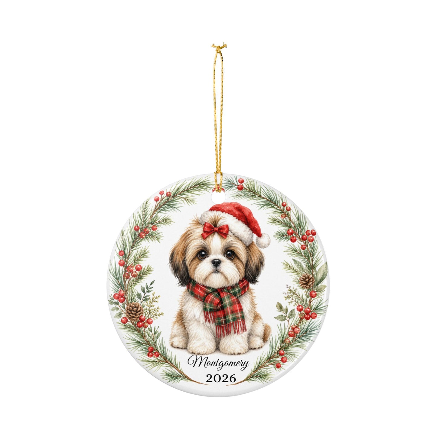 Shih Tzu Ornament Personalized with Name, Shih Tzu Christmas Ornament, Small Dog Mom Gift, Shih Tzu Lover Keepsake 2026