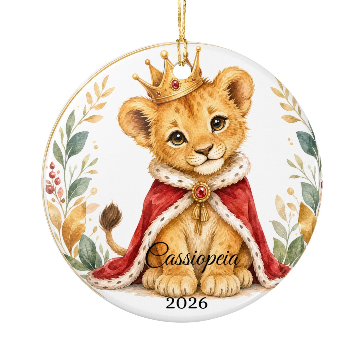 Baby Boy First Christmas Ornament Personalized, Lion Cub Crown Keepsake with Name, Little Prince New Baby Gift 2026