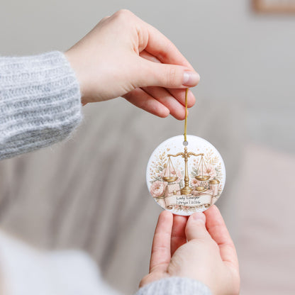 Female Lawyer Christmas Ornament Personalized with Name, Ceramic Keepsake, Lady Lawyer Attorney Gift for Her 2026