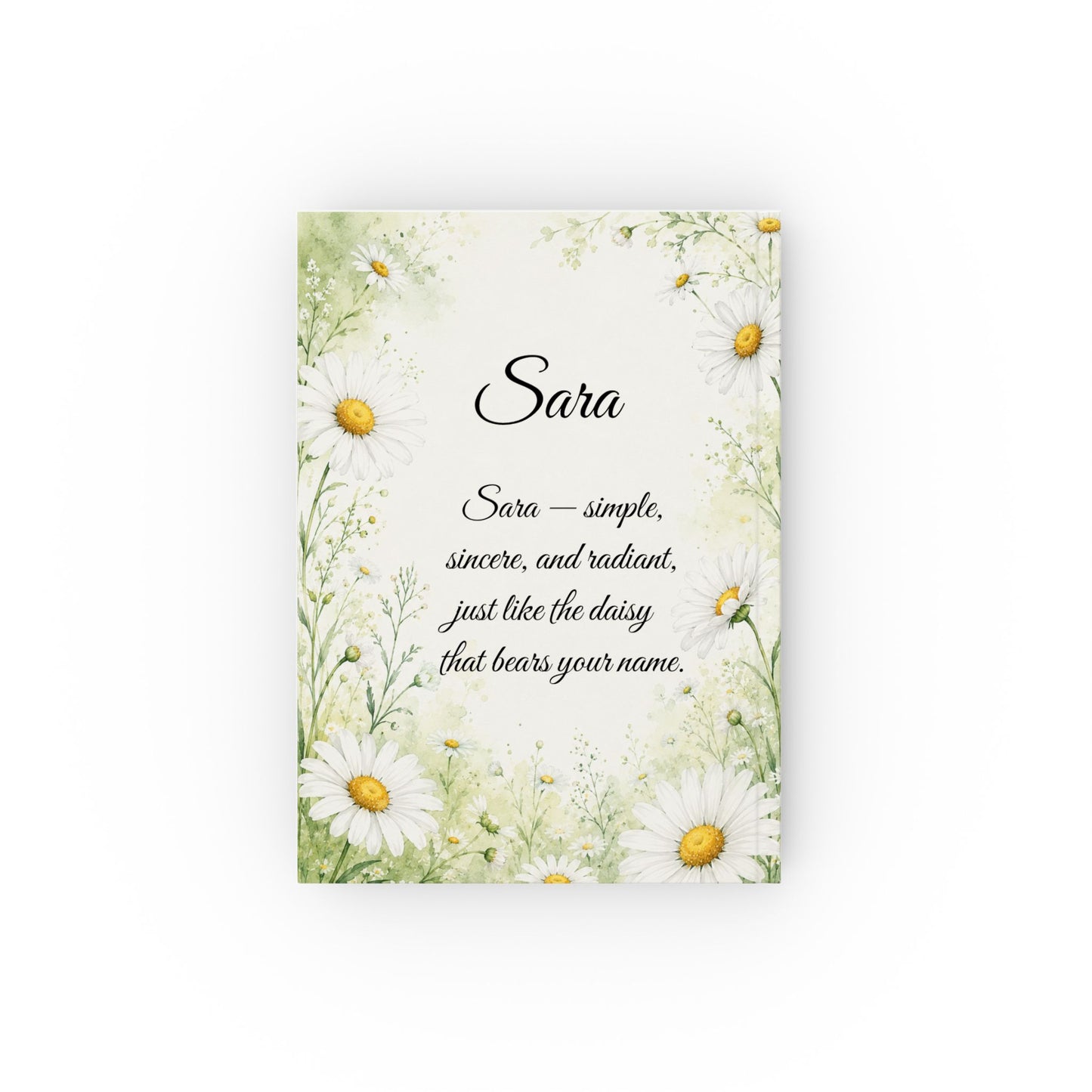 Daisy Birth Month Flower Journal Custom Name, April Birthday Gift for Teen Girl Daughter, Personalized Keepsake Diary