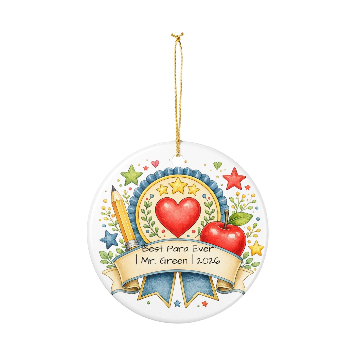Best Para Ever Christmas Ornament Personalized with Name, Ceramic Keepsake, Paraprofessional Appreciation Gift 2026