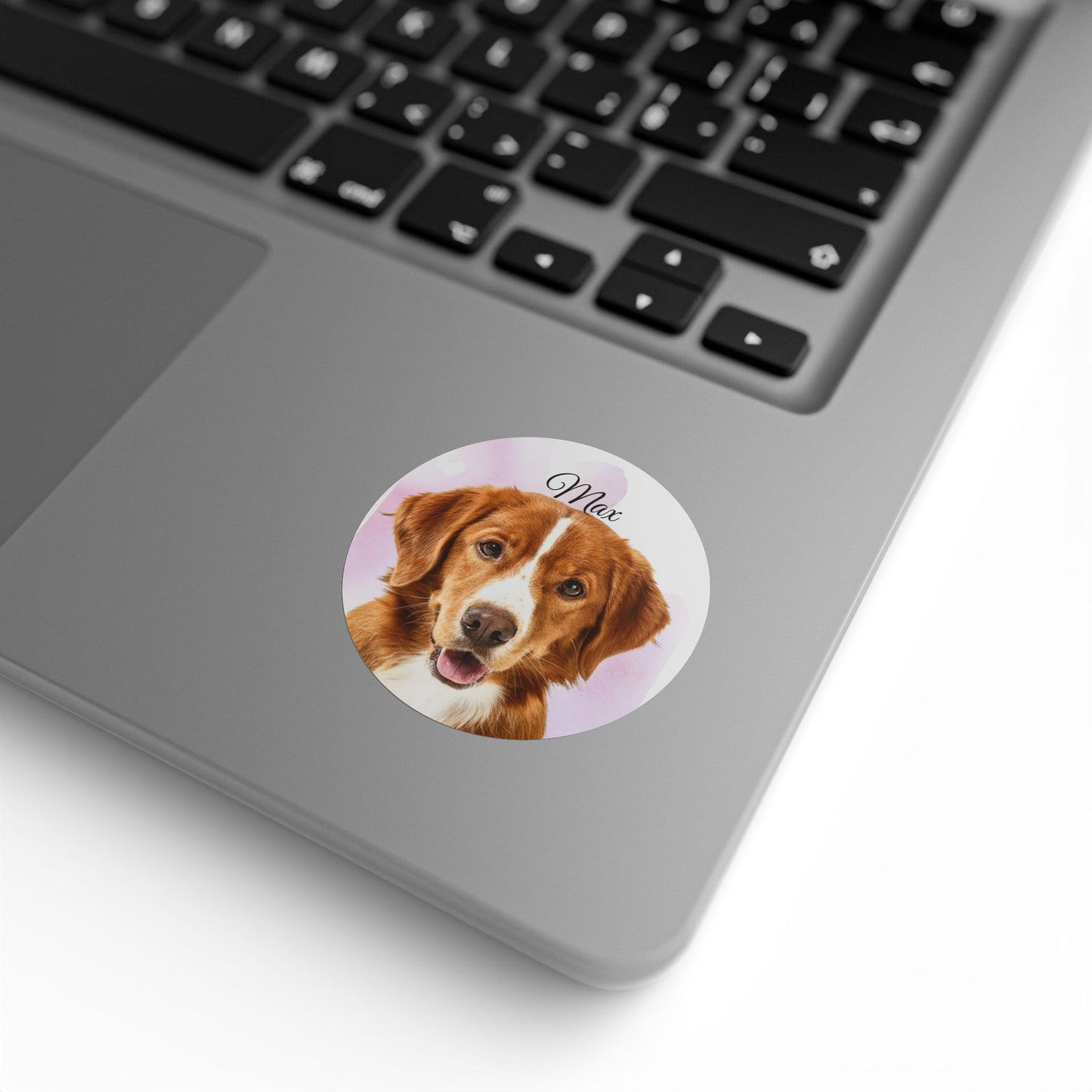 Custom Dog Face Sticker Roll round sticker labels | Personalized Pet Name