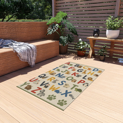 Alphabet Animal Letters Outdoor Rug | Kids ABC Play Mat