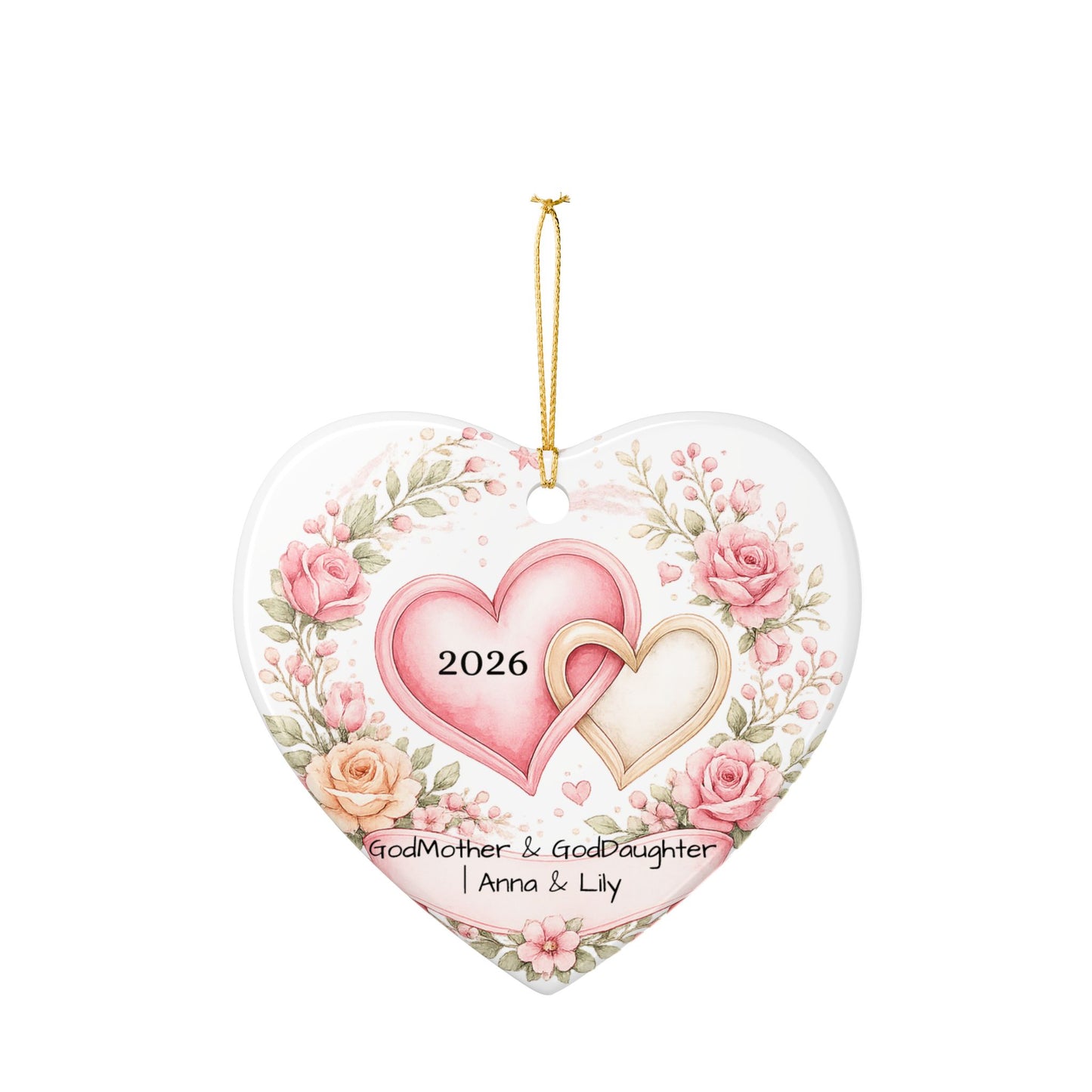 Godmother and Goddaughter Ornament Personalized, Ceramic Keepsake with Names, Godmother Goddaughter Gift 2026