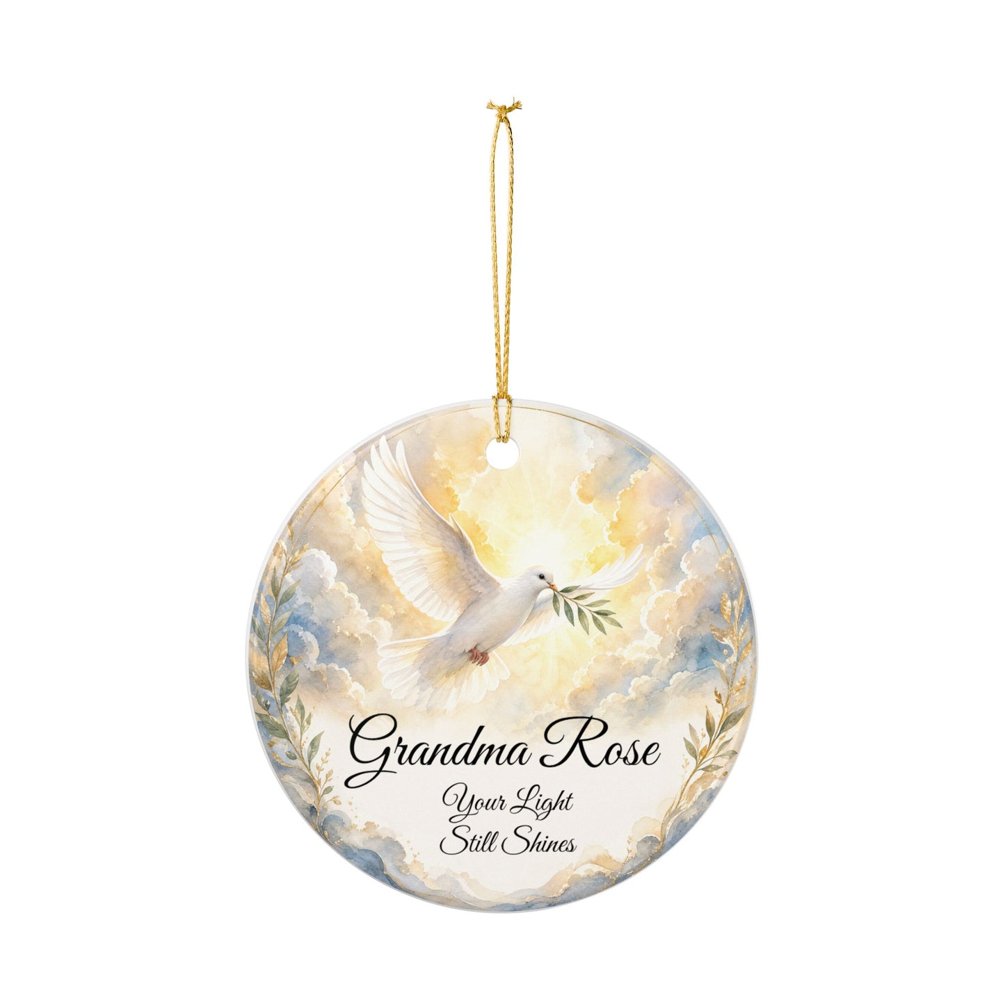 Dove Memorial Ornament Personalized with Name, Peace Remembrance Keepsake, In Loving Memory Sympathy Gift, Loss of Loved One