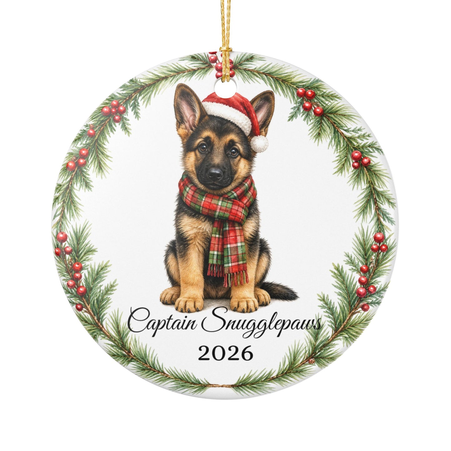 German Shepherd Ornament Personalized with Name, GSD Christmas Ornament, Dog Mom Dad Gift, Shepherd Lover Keepsake 2026