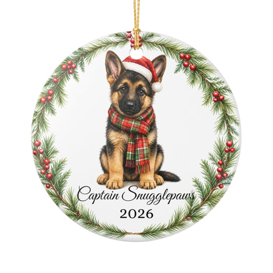 German Shepherd Ornament Personalized with Name, GSD Christmas Ornament, Dog Mom Dad Gift, Shepherd Lover Keepsake 2026