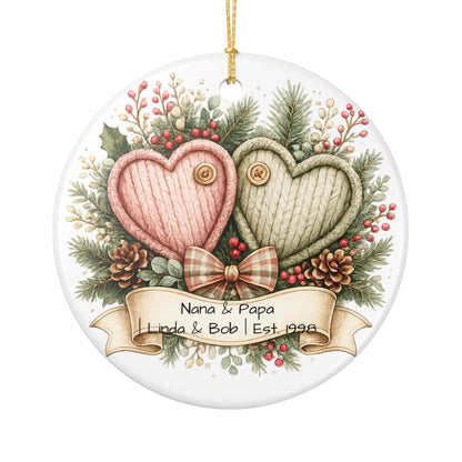 Nana and Papa Christmas Ornament Personalized with Names, Ceramic Keepsake, Grandparents Gift, Grandma Grandpa 2026