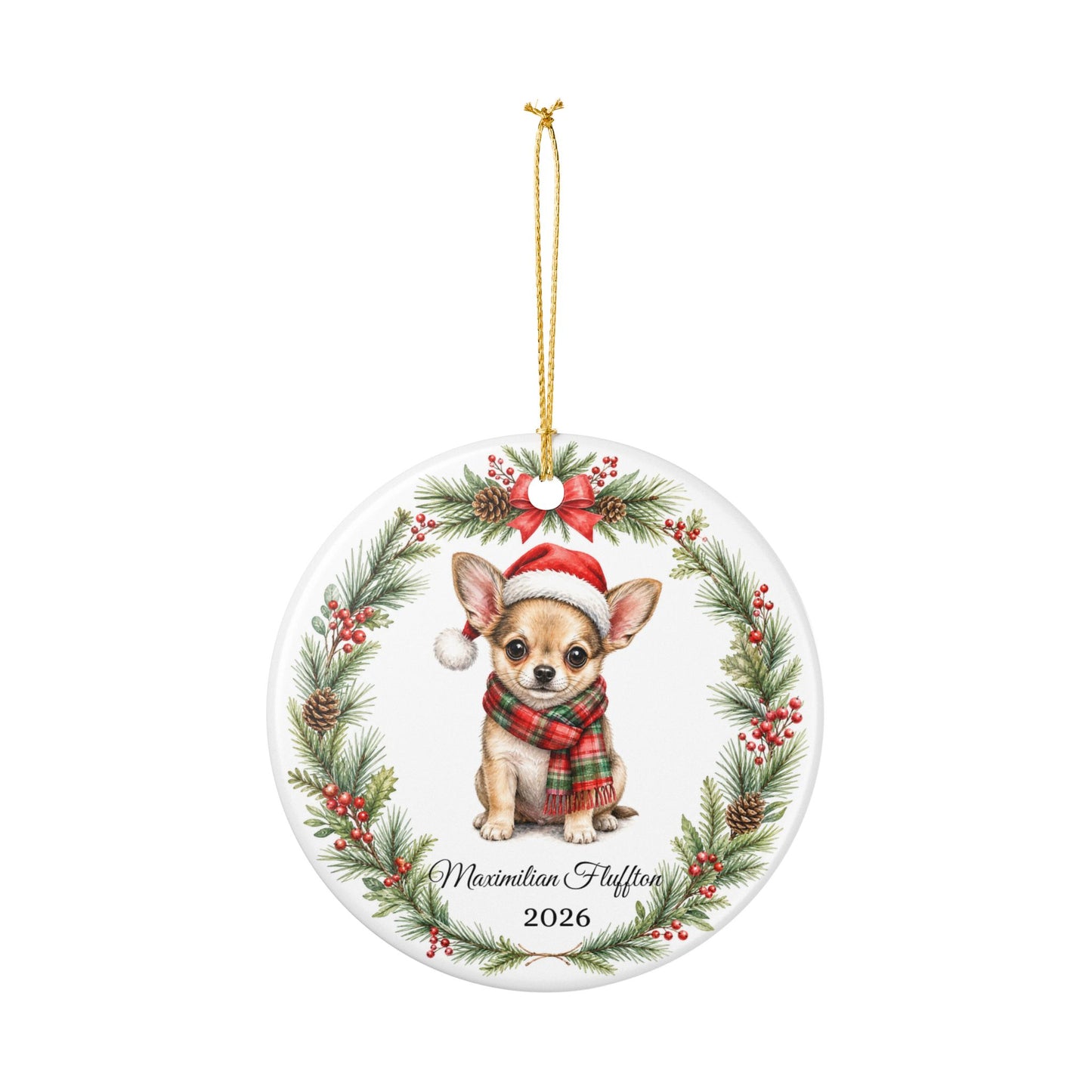 Chihuahua Ornament Personalized with Name, Chihuahua Christmas Ornament, Small Dog Mom Gift, Chi Lover Keepsake 2026