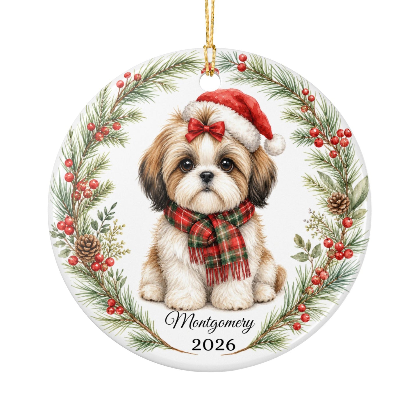 Shih Tzu Ornament Personalized with Name, Shih Tzu Christmas Ornament, Small Dog Mom Gift, Shih Tzu Lover Keepsake 2026