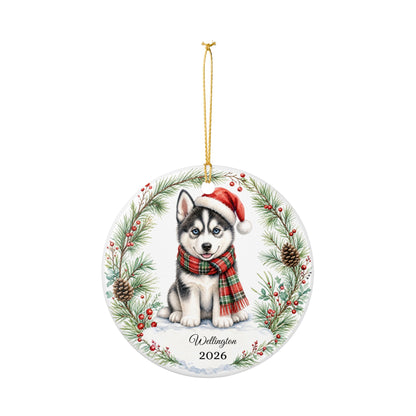 Husky Ornament Personalized with Name, Siberian Husky Christmas Ornament, Dog Mom Dad Gift, Husky Lover Keepsake 2026