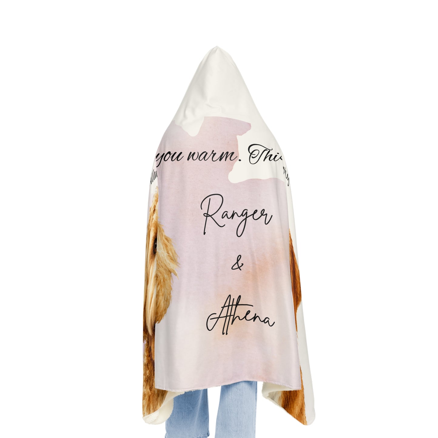 Custom Pet Portrait Hooded Blanket | Personalized Dog Photo Memorial Blanket
