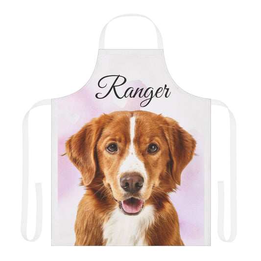 Custom Dog Portrait Ranger Apron | Personalized Pet Face Kitchen Apron
