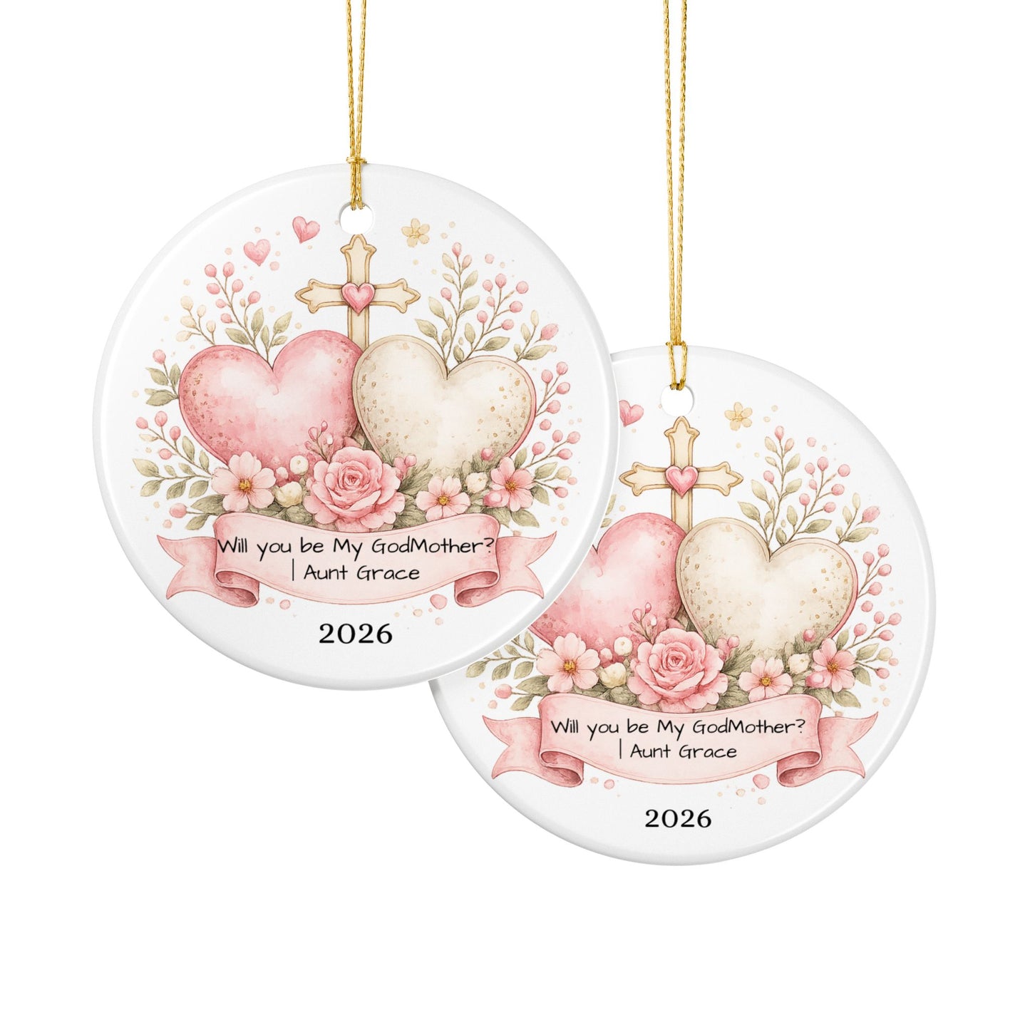 Will You Be My Godmother Ornament Personalized, Ceramic Proposal Keepsake with Name, Godmother Proposal Gift 2026