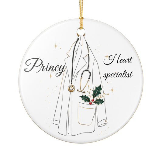 Heart Specialist Heart Ornament | Doctor Coat Stethoscope Ceramic Decoration