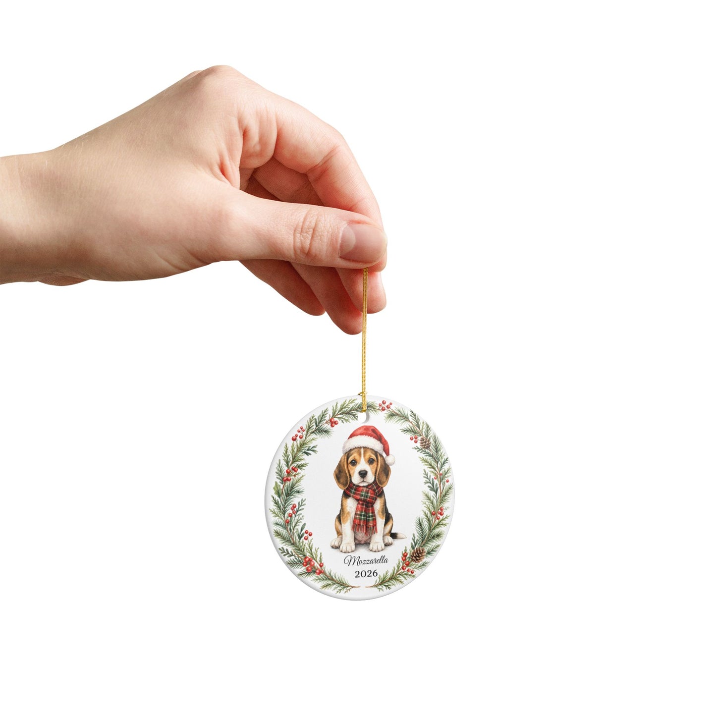 Beagle Ornament Personalized with Name, Beagle Christmas Ornament, Dog Mom Dad Gift, Beagle Lover Keepsake Gift 2026