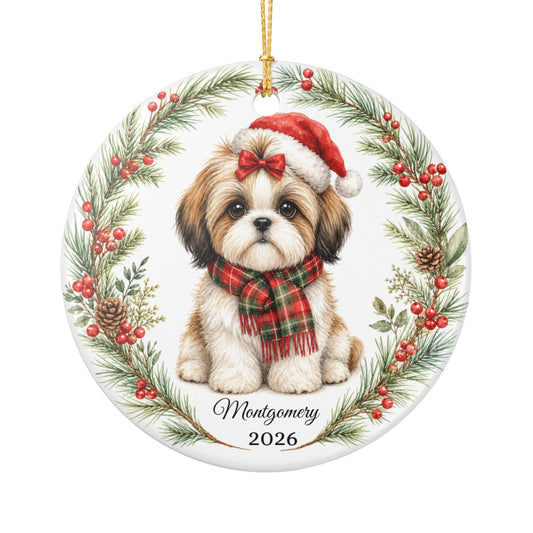 Shih Tzu Ornament Personalized with Name, Shih Tzu Christmas Ornament, Small Dog Mom Gift, Shih Tzu Lover Keepsake 2026