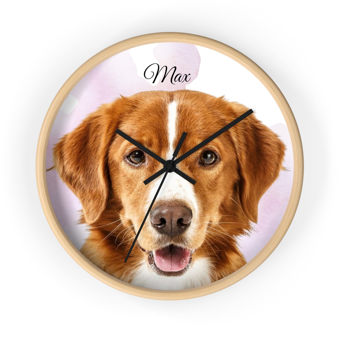 Personalized Dog Photo Wall Clock | Custom Pet Name Clock