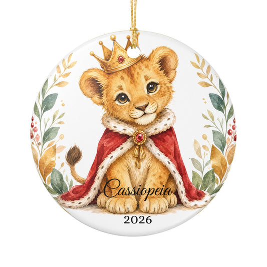 Baby Boy First Christmas Ornament Personalized, Lion Cub Crown Keepsake with Name, Little Prince New Baby Gift 2026