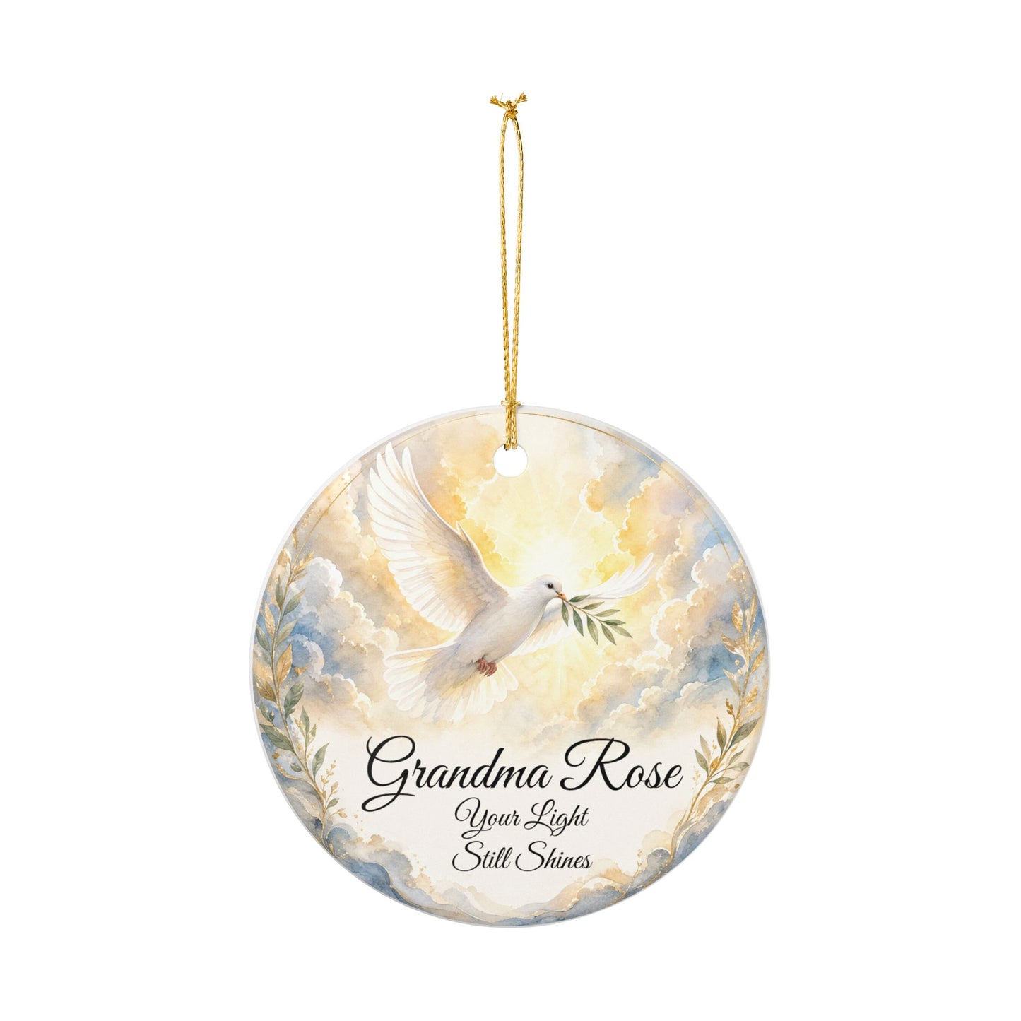 Dove Memorial Ornament Personalized with Name, Peace Remembrance Keepsake, In Loving Memory Sympathy Gift, Loss of Loved One
