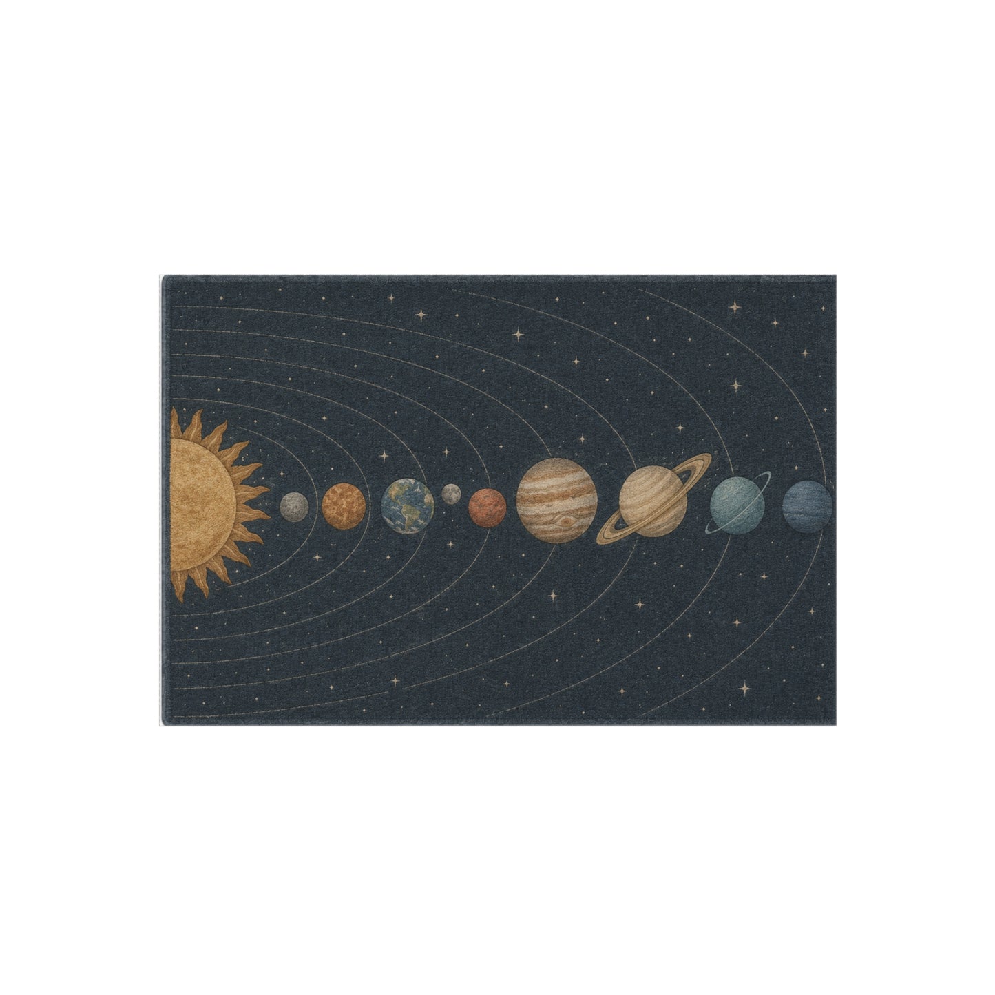 Solar System Planets Outdoor Rug | Celestial Orbit Patio Mat
