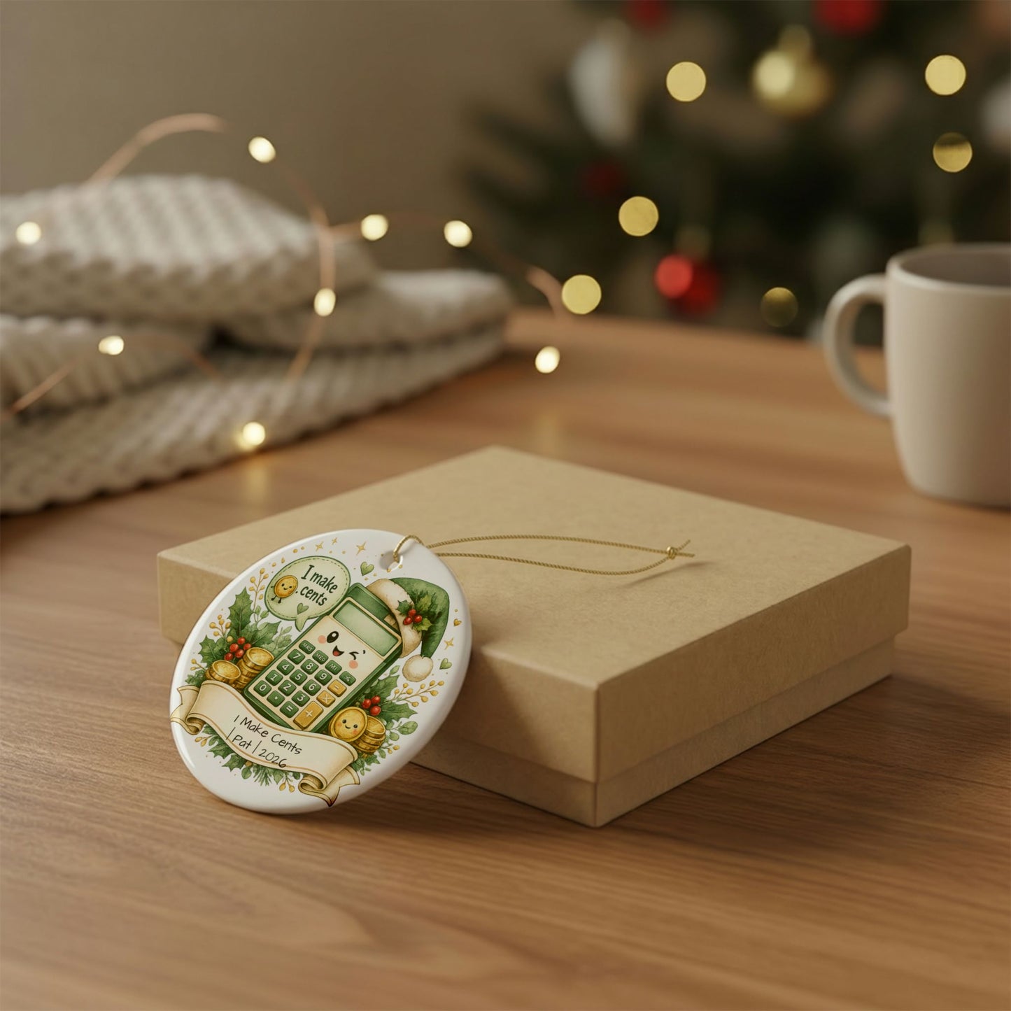 Funny Accountant Christmas Ornament Personalized with Name, Ceramic Keepsake, Accountant Pun Gift, CPA Funny Gift 2026