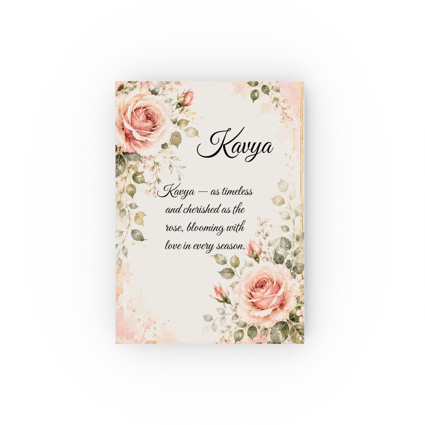 Rose Birth Month Flower Journal Custom Name, June Birthday Wedding Bridal Party Gift for Her, Personalized Luxury Diary