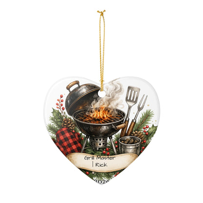 BBQ Father in Law Ornament Personalized, Grill Master Ceramic Keepsake with Name, Grilling FIL Gift 2026