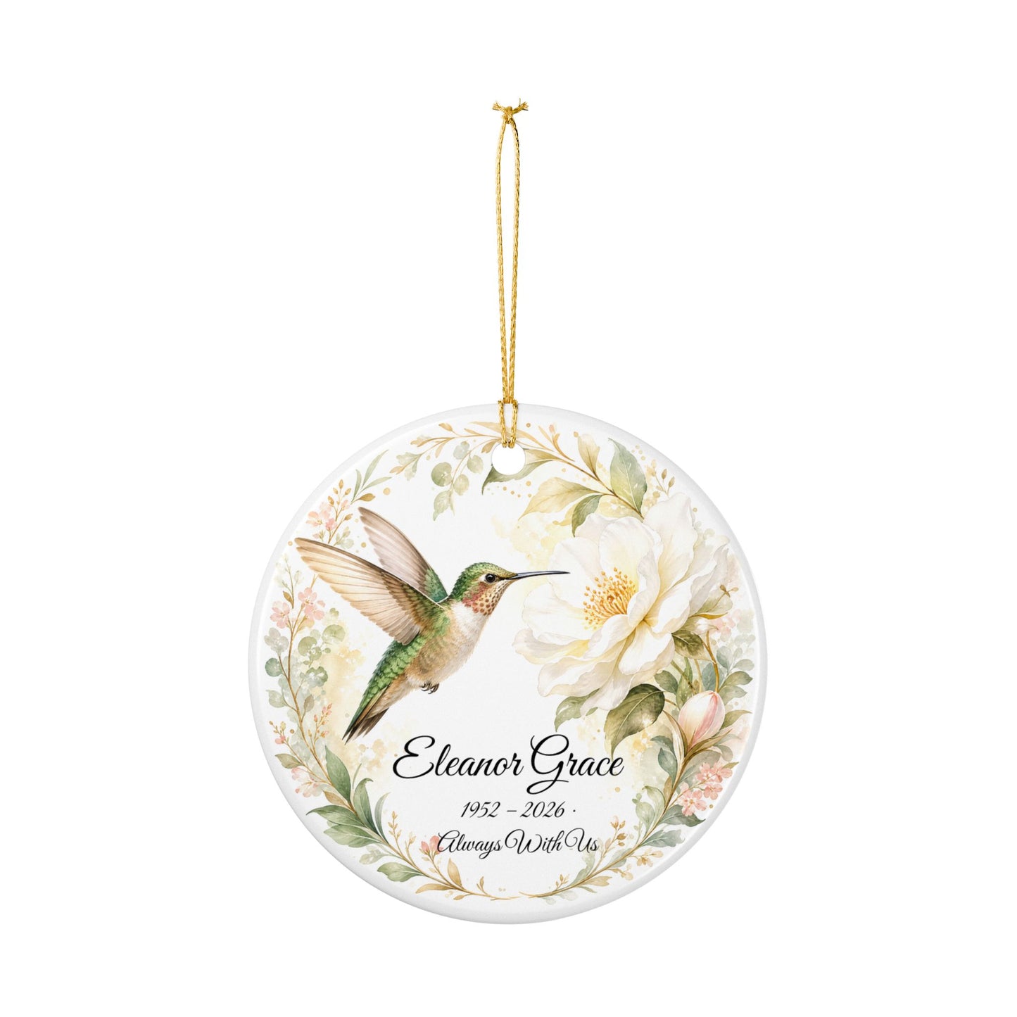 Hummingbird Memorial Ornament Personalized, Remembrance Keepsake with Name, In Loving Memory Gift, Loss of Loved One