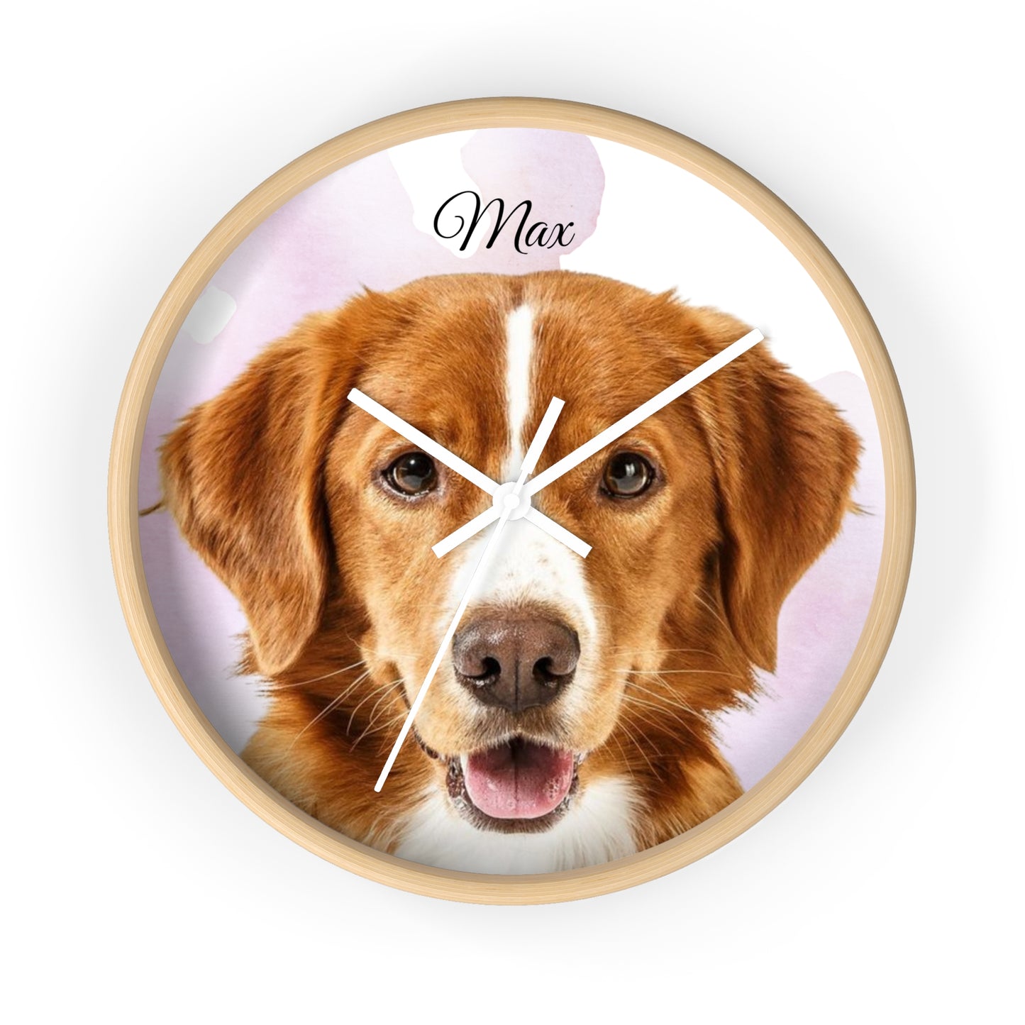 Personalized Dog Photo Wall Clock | Custom Pet Name Clock