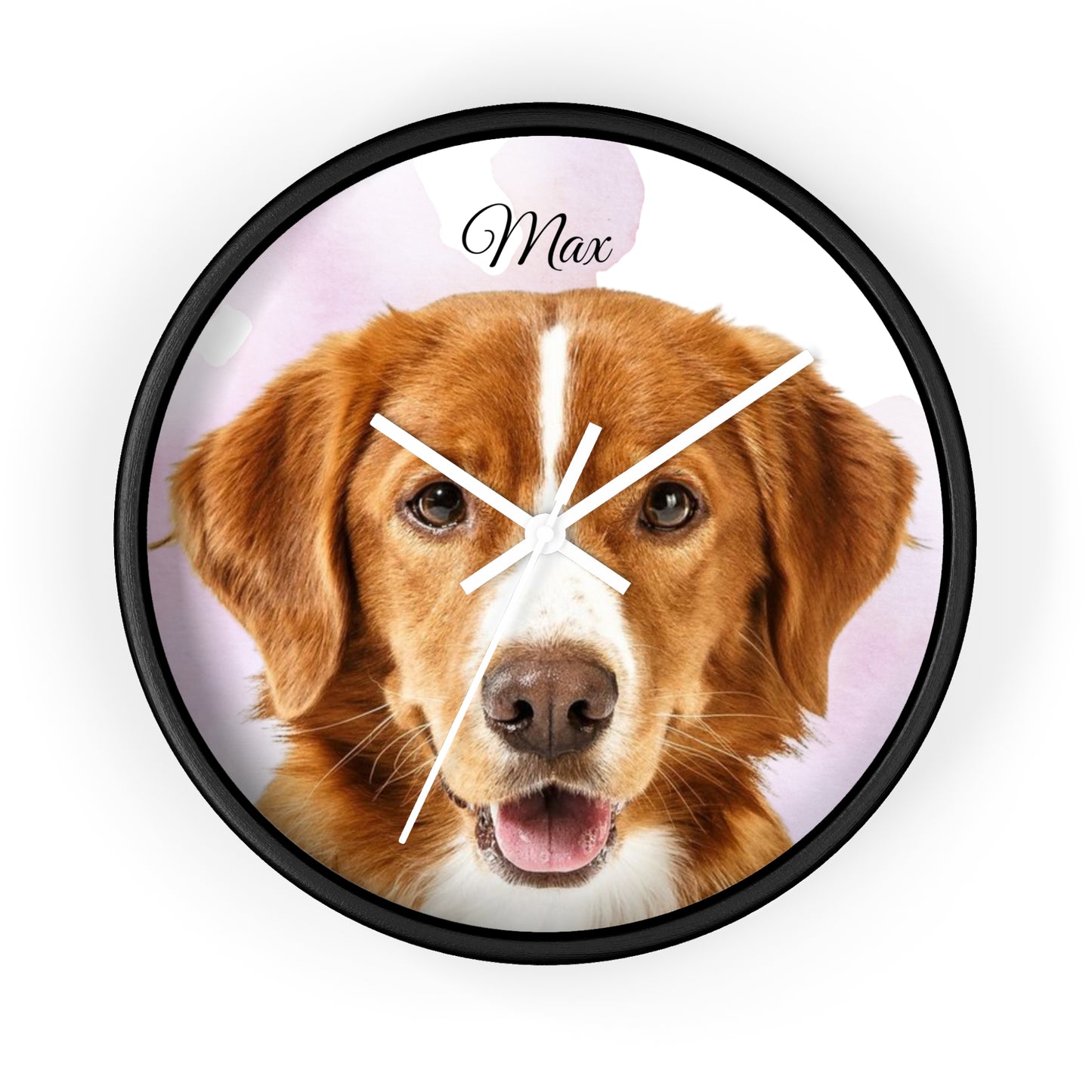 Personalized Dog Photo Wall Clock | Custom Pet Name Clock