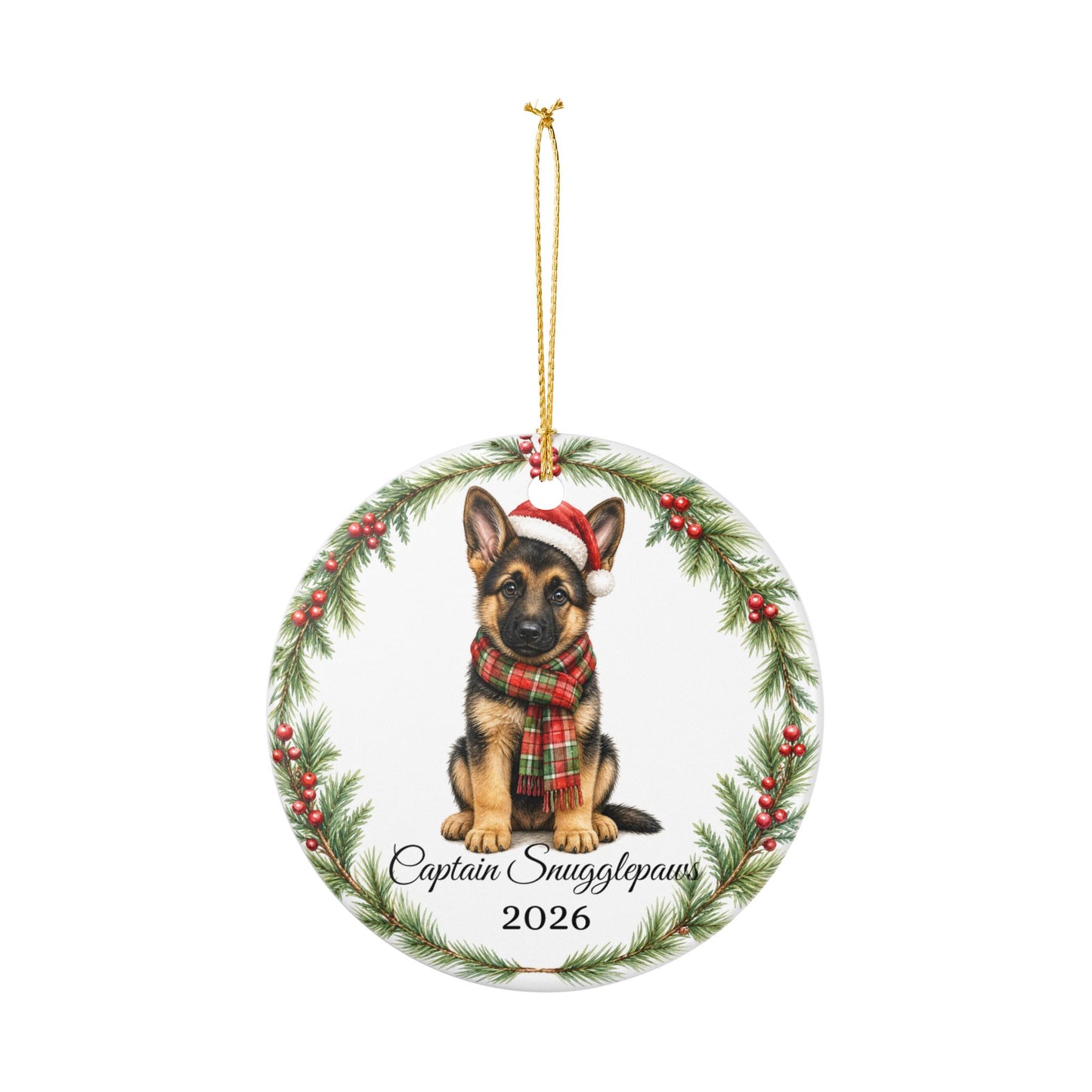German Shepherd Ornament Personalized with Name, GSD Christmas Ornament, Dog Mom Dad Gift, Shepherd Lover Keepsake 2026