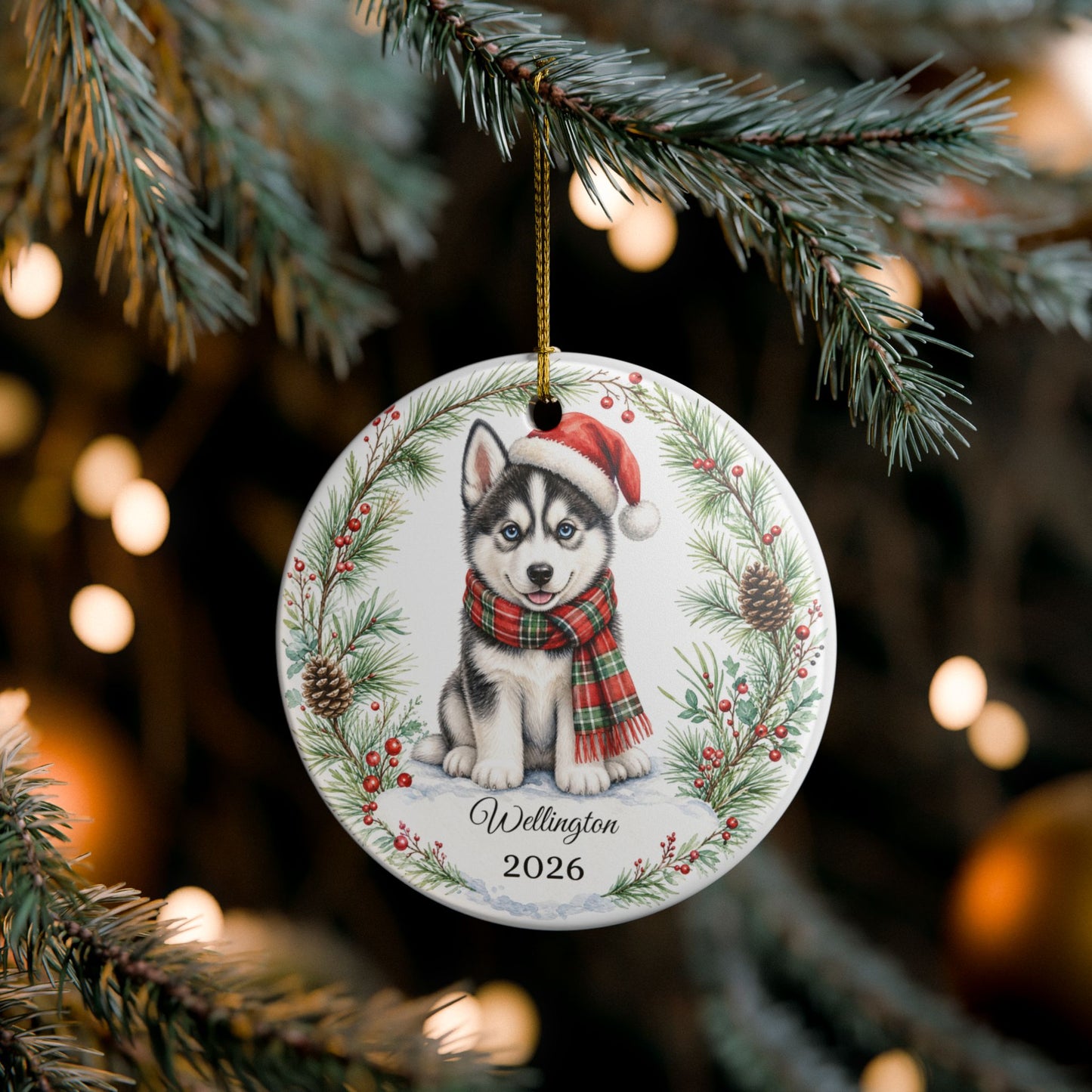 Husky Ornament Personalized with Name, Siberian Husky Christmas Ornament, Dog Mom Dad Gift, Husky Lover Keepsake 2026
