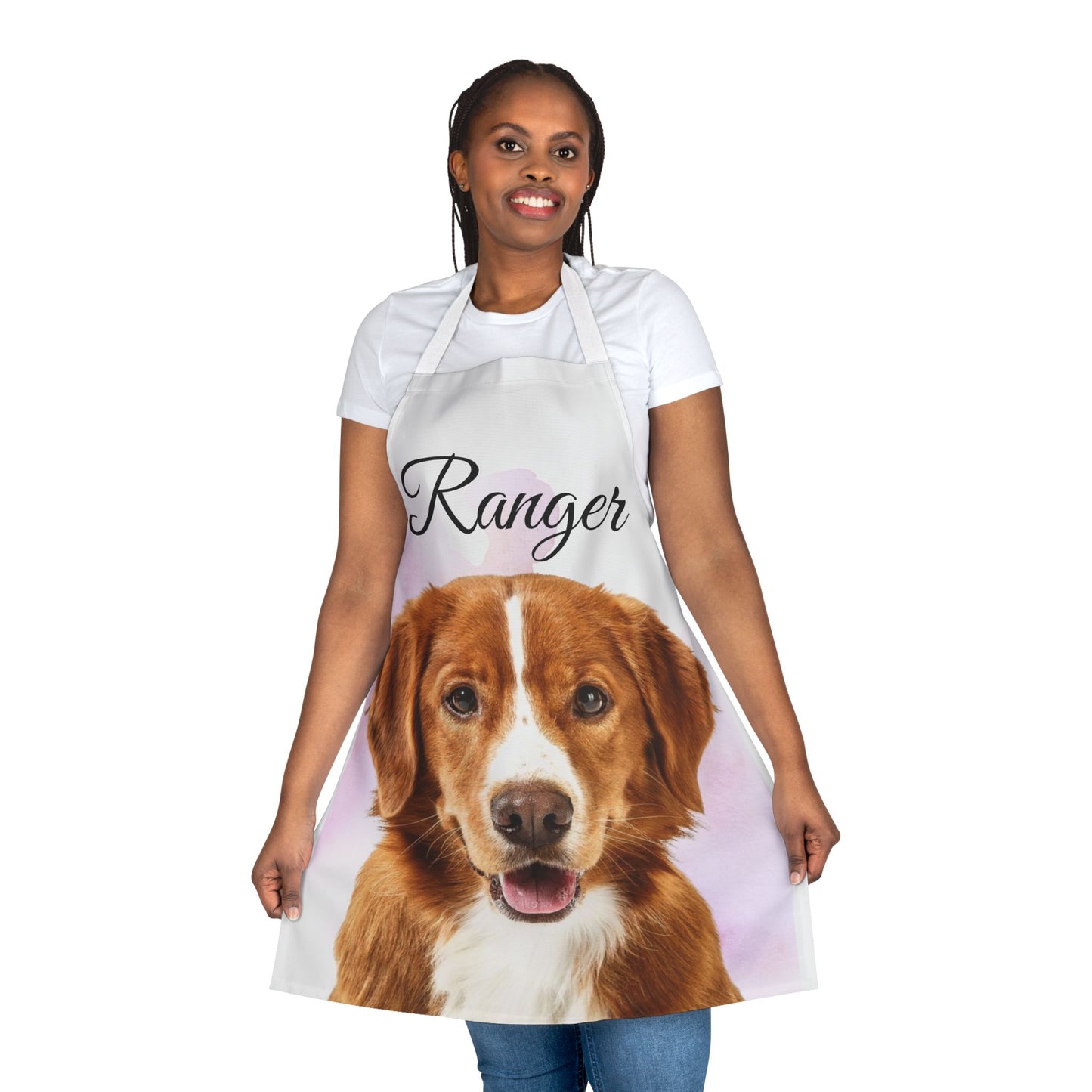 Custom Dog Portrait Ranger Apron | Personalized Pet Face Kitchen Apron
