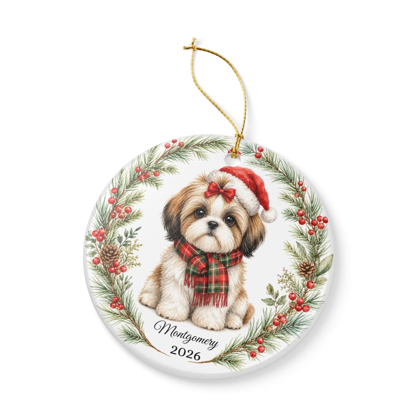 Shih Tzu Ornament Personalized with Name, Shih Tzu Christmas Ornament, Small Dog Mom Gift, Shih Tzu Lover Keepsake 2026